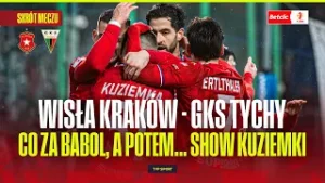 SKRÓT: WISŁA KRAKÓW - GKS TYCHY. BIAŁA GWIAZDA W TRYBIE WALCA. BETCLIC 1 LIGA - 20. KOLEJKA