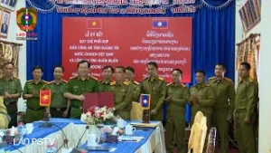 ປກສ ແຂວງຄຳມ່ວນ ແລະ ປກສ ແຂວງກວາງຈິ ສືບຕໍ່ຮ່ວມມືຮັກສາຄວາມສະຫງົບ ແລະ ຄວາມເປັນລະບຽບຮຽບຮ້ອຍລຽບຕາມຊາຍແດນ