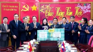 Đoàn đại biểu UBKT, Thanh tra tỉnh Hủa Phăn thăm, chúc tết UBKT Tỉnh ủy và Thanh tra tỉnh Thanh Hóa