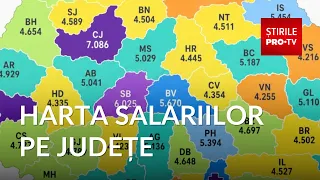 The Map of Net Salaries in Romania: The Top-Earning Counties and Those Trailing Behind