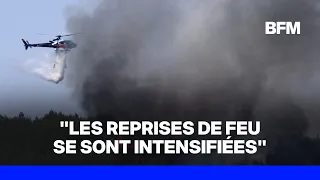 Var Prefect Simon Babre announces that "fire flare-ups have intensified"