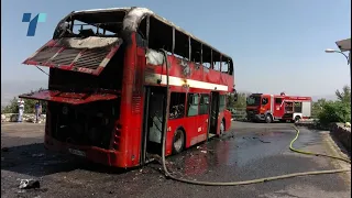 Автобус се запали на Водно – возачот спречи пожарот да се прошири во шумата