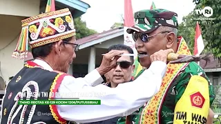 The Indonesian Army Wasev Team was welcomed by the Dayak Border Tradition #tvrikalbar #mediapemer...