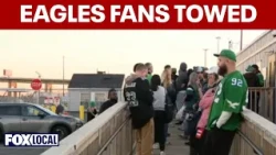 Fans towed along Pattison Avenue following Eagles loss