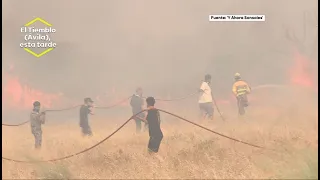 Vecinos y bomberos se juegan la vida mano a mano en el incendio de El Tiemblo - laSexta Noticias