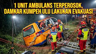 AMBULANCE SLIPS OFF ROAD, KUMPEH ULU FIRE DEPT. CONDUCTS RESCUE