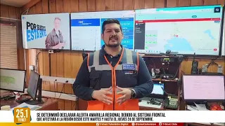 SENAPRED Los Lagos declares Regional Yellow Alert due to frontal system
