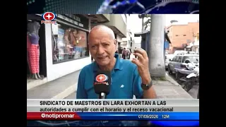 Lara teachers' union urges authorities to comply with the schedule and vacation break