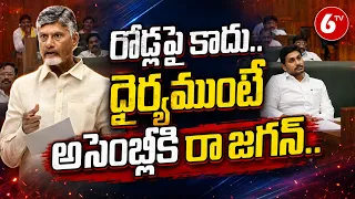 రోడ్లపై కాదు.. ధైర్యముంటే అసెంబ్లీకి రా జగన్..  | CM Chandrababu Mass Challenge To YS Jagan | 6TV