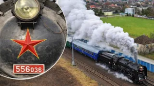 Vlak ťahaný parným rušňom 556.036 „Štoker“ z roku 1952| Žilina – Trenčín | Trenčín HMK 2026