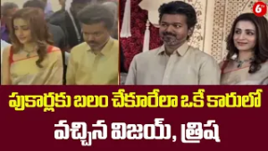 పుకార్లకు బలం చేకూరేలా ఒకే కారులో వచ్చిన విజయ్, త్రిష| Vijay and Trisha Spotted Together in Same Car