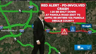 Crash in DeKalb County closes lanes on I-20 eastbound