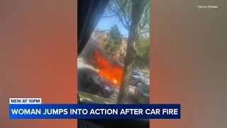 Chicago woman says she rescued elderly woman from burning vehicle on Northwest Side: VIDEO