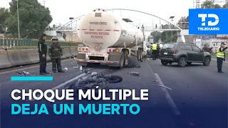 Tanker with brake failure triggers pileup on the Mexico-Pachuca highway; 1 dead and over 10 injured