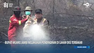 JAMBI TODAY | Muaro Jambi Regent Conducts Cooling Efforts on Burned Land#TVRIJambi