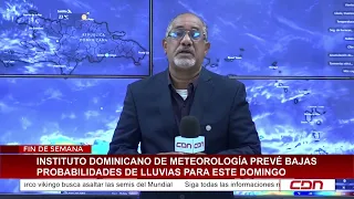 Instituto Dominicano de Meteorología prevé bajas probabilidades de lluvias para este domingo