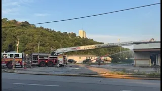 Firefighters battle 'suspicious' blaze at Hamilton warehouse
