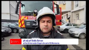 INCENDIU LA O CLĂDIRE DIN ORAȘ