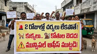 Bhuvanagiri: Stray Dog and Monkey Menace 😱 Municipal Office Siege if No Action in 2 Days | BRS Wa...