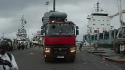 LONG-AWAITED ELECTRICITY GENERATORS ARRIVE AT PORT OF BANJUL.