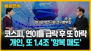 코스피, 연이틀 급락 후 또 하락…개인, 또 1.4조 '항복 매도' [세상만사] #코스피 #SK하이닉스 #삼성전자 #레버리지