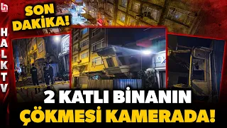 DEHŞET ANLARI SANİYE SANİYE KAYDEDİLDİ! Bakırköy'de 2 katlı bina böyle çöktü!