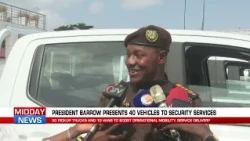 PRESIDENT BARROW HANDS OVER 40 VEHICLES TO SECURITY SERVICES.