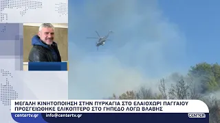 Μεγάλη κινητοποίηση στην πυρκαγιά στο Ελαιοχώρι Παγγαίου