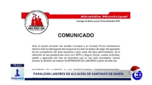 #Teleprensa33 | Paralizan labores en alcaldía de Santiago de María