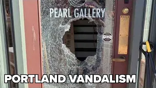 Portland police investigate downtown business vandalism spree
