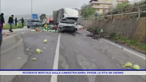 INCIDENTE MORTALE SULLA CAMASTRA NARO  PERDE LA VITA UN 25ENNE