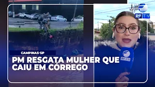 Alerta Total - Woman rescued from creek by Military Police in Campinas
