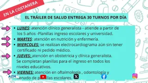El tráiler de salud entrega 30 turnos por día para cada especialista