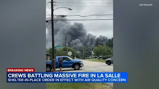 Large fire sends plumes of smoke into air in LaSalle, video shows