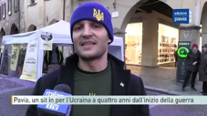 Pavia, un sit in a sostegno dell'Ucraina a quattro anni dall'inizio della guerra