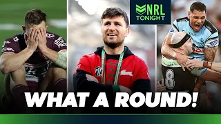 RD 19 REVIEW! Cowboys STUN Manly, Sharks thrash Phins & Bunnies celebrate Arrow’s bday | NRL Tonight