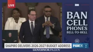 Shapiro calls on general assembly to pass school cell phone ban