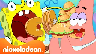 스폰지밥과 뚱이의 비키니 시티 먹방 2시간 모음 🍔 | 니켈로디언 코리아