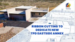 Город Тусон и Департамент полиции Тусона перерезали ленточку в честь открытия нового корпуса поли...