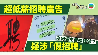 時事多面睇｜有招聘本地工人廣告開出超低薪酬　疑涉「假招聘」｜2026年08月19日｜TVB News