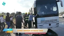 Ucarda sərnişin avtobusu yanıb