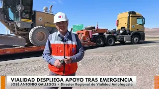 Antofagasta Road Department deploys support to Atacama Region for road connectivity