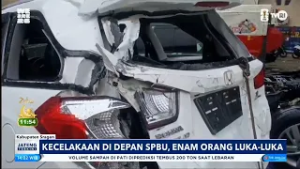 Kecelakaan Di Depan SPBU, 6 Orang Luka-luka