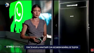 Stirile Kanal D - Functie noua la WhatsApp: cum ascundem numarul de telefon | Editie de seara