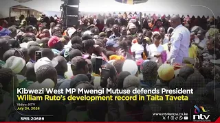 Kibwezi West MP Mwengi Mutuse defends President William Ruto's development record in Taita Taveta