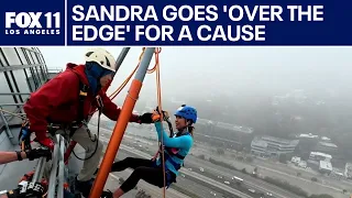 Sandra goes 'Over the Edge' for Union Rescue Mission fundraiser