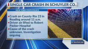 One person injured after rollover crash in Schuyler County on Thursday