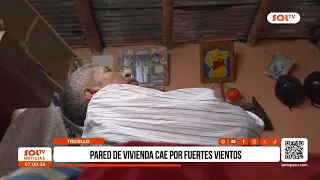 Trujillo: fuerte viento destruye vivienda en El Porvenir y deja familia sin techo