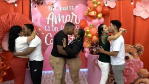 Tres parejas demostraron todo su amor con un laaaaaargo beso