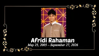 Death Announcement - Afridi Rahaman